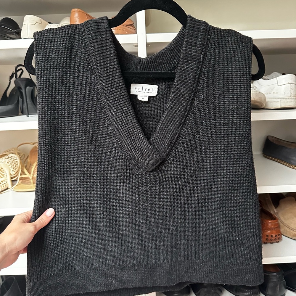 Velvet by Graham & Spencer Black Knit Vest